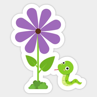 Snake and Flower Sticker